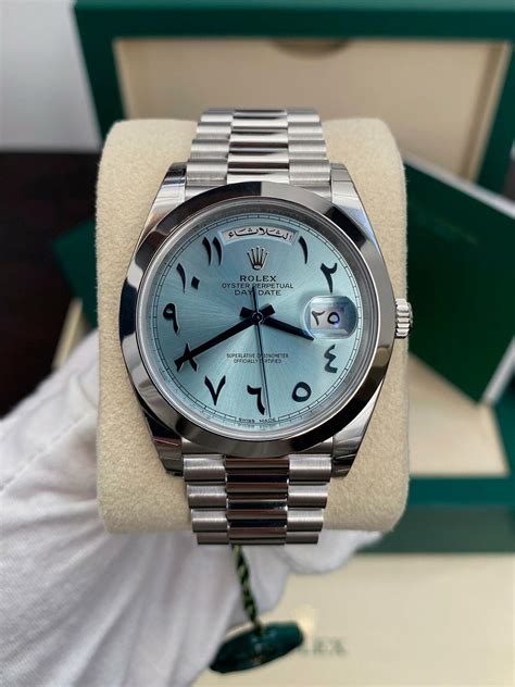 platinum rolex arabic dial|rolex arabic numerals price.